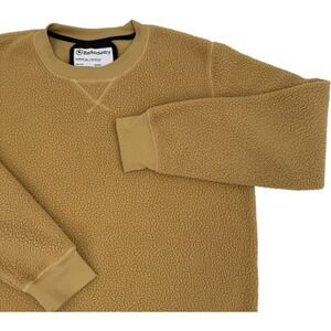 BACKCOUNTRY Mens Sherpa Fleece Crewneck Sweatshirt Tan Camel Medium Gorpcore